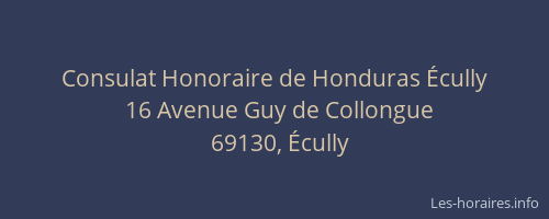 Consulat Honoraire de Honduras Écully