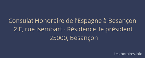 Consulat Honoraire de l'Espagne à Besançon