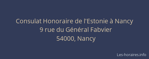 Consulat Honoraire de l'Estonie à Nancy