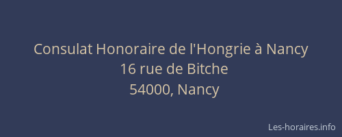 Consulat Honoraire de l'Hongrie à Nancy