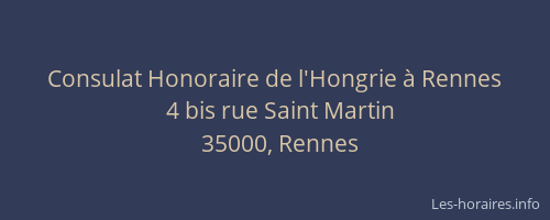 Consulat Honoraire de l'Hongrie à Rennes