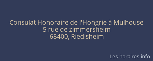 Consulat Honoraire de l'Hongrie &agrave; Mulhouse