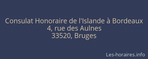 Consulat Honoraire de l'Islande à Bordeaux