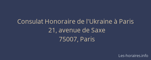 Consulat Honoraire de l'Ukraine à Paris