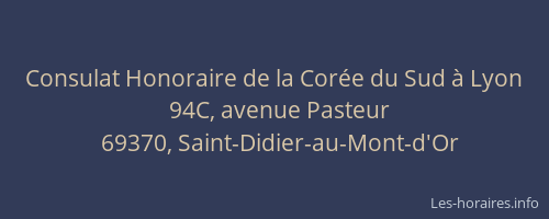 Consulat Honoraire de la Corée du Sud à Lyon