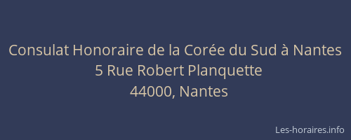 Consulat Honoraire de la Corée du Sud à Nantes