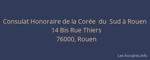 Consulat Honoraire de la Corée  du  Sud à Rouen