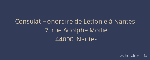 Consulat Honoraire de Lettonie à Nantes