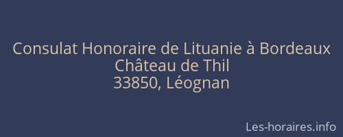 Consulat Honoraire de Lituanie à Bordeaux