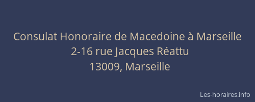 Consulat Honoraire de Macedoine à Marseille