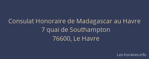 Consulat Honoraire de Madagascar au Havre