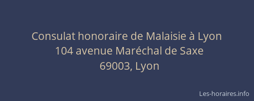 Consulat honoraire de Malaisie à Lyon