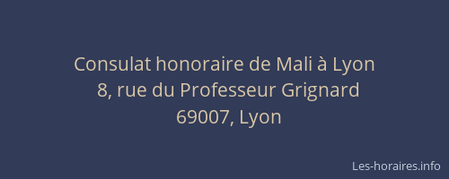 Consulat honoraire de Mali à Lyon
