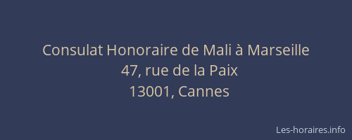 Consulat Honoraire de Mali à Marseille
