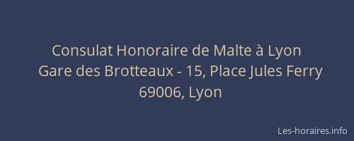 Consulat Honoraire de Malte à Lyon