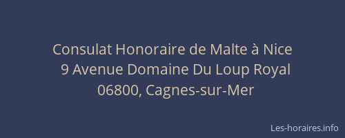 Consulat Honoraire de Malte à Nice