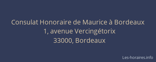 Consulat Honoraire de Maurice à Bordeaux