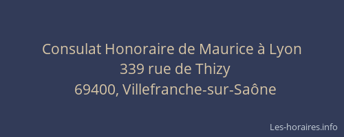 Consulat Honoraire de Maurice à Lyon