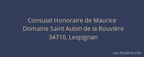 Consulat Honoraire de Maurice