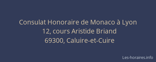 Consulat Honoraire de Monaco à Lyon