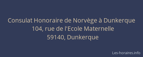 Consulat Honoraire de Norvège à Dunkerque