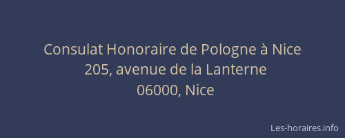 Consulat Honoraire de Pologne à Nice