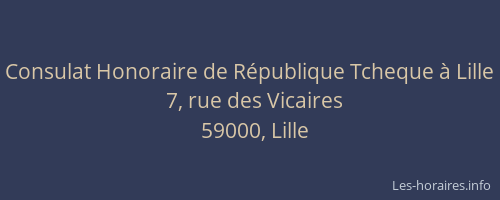 Consulat Honoraire de République Tcheque à Lille