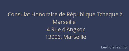 Consulat Honoraire de République Tcheque à Marseille