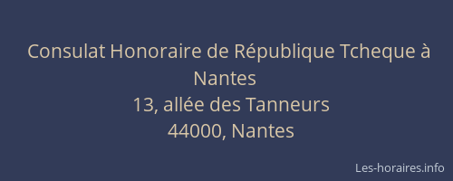 Consulat Honoraire de République Tcheque à Nantes