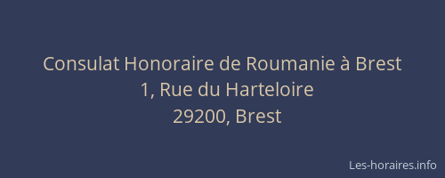 Consulat Honoraire de Roumanie à Brest