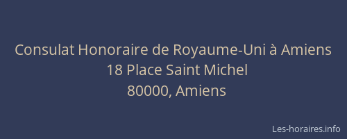 Consulat Honoraire de Royaume-Uni à Amiens