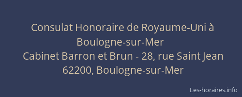 Consulat Honoraire de Royaume-Uni à Boulogne-sur-Mer