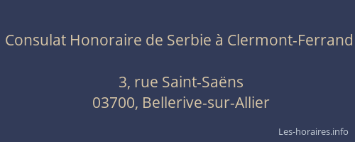Consulat Honoraire de Serbie à Clermont-Ferrand