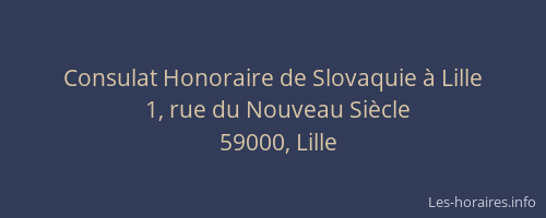Consulat Honoraire de Slovaquie à Lille