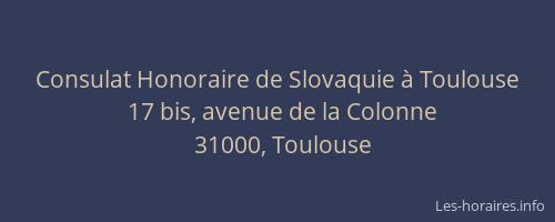 Consulat Honoraire de Slovaquie à Toulouse