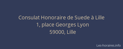 Consulat Honoraire de Suede à Lille