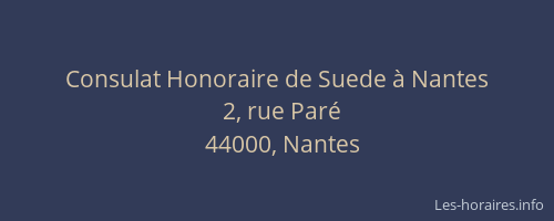 Consulat Honoraire de Suede à Nantes