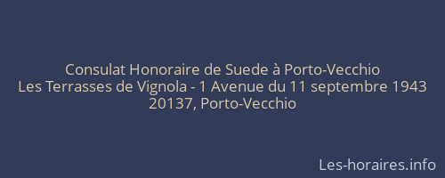 Consulat Honoraire de Suede à Porto-Vecchio