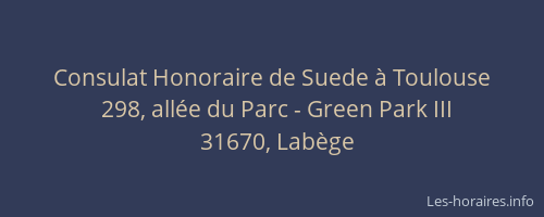Consulat Honoraire de Suede à Toulouse