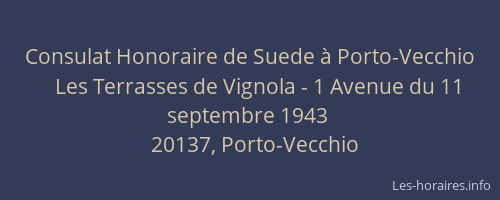 Consulat Honoraire de Suede &agrave; Porto-Vecchio