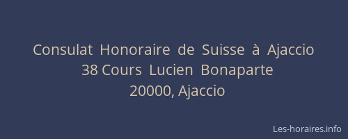 Consulat  Honoraire  de  Suisse  à  Ajaccio