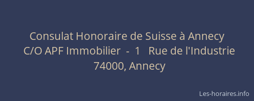 Consulat Honoraire de Suisse à Annecy