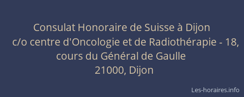 Consulat Honoraire de Suisse à Dijon