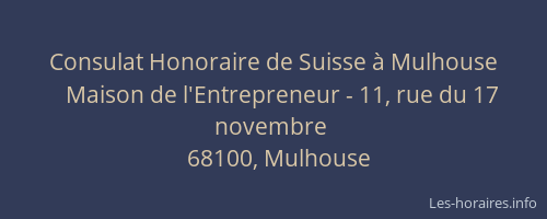 Consulat Honoraire de Suisse à Mulhouse