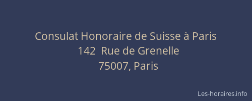 Consulat Honoraire de Suisse à Paris