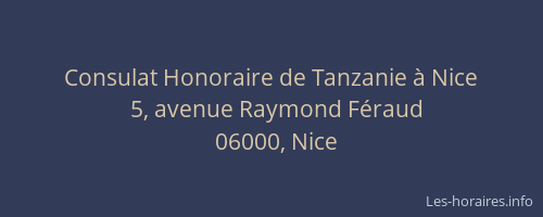 Consulat Honoraire de Tanzanie à Nice