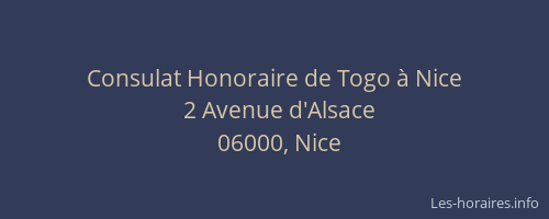 Consulat Honoraire de Togo à Nice