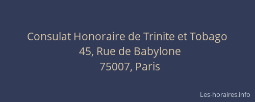 Consulat Honoraire de Trinite et Tobago