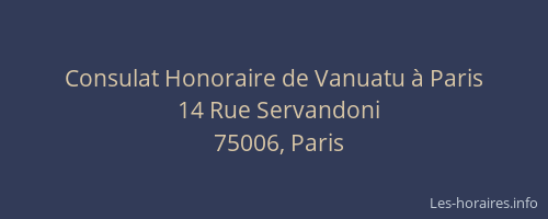 Consulat Honoraire de Vanuatu à Paris