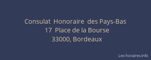 Consulat  Honoraire  des Pays-Bas